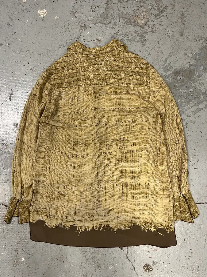 2000s Cavalli Beige Light Contemporary Summer Shirt - Image 6