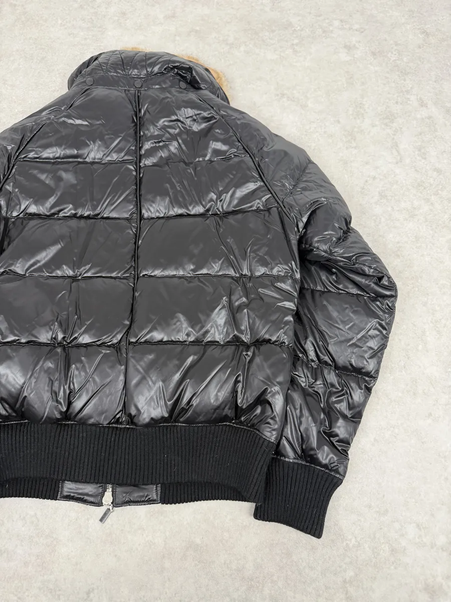 2000s Cavalli Black British Puffer Jacket with Fur Collar - Image 8