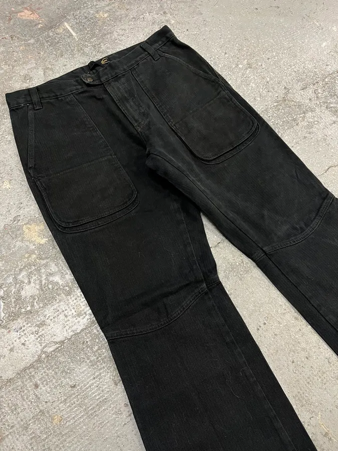 2000s Cavalli Black Cargo Flared Pants - Image 2