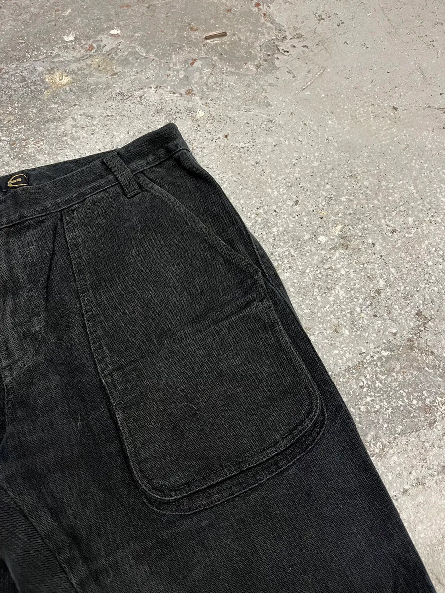2000s Cavalli Black Cargo Flared Pants - Image 4