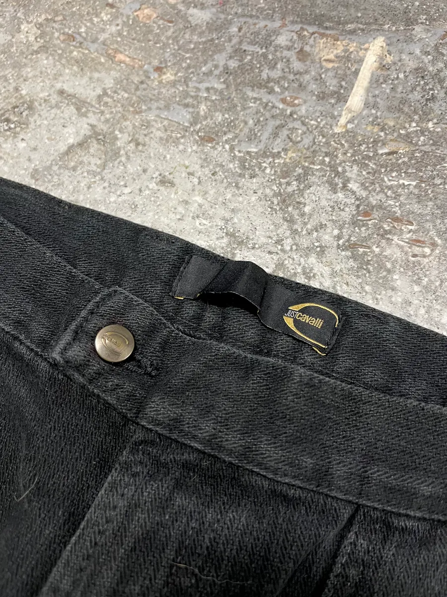 2000s Cavalli Black Cargo Flared Pants - Image 5