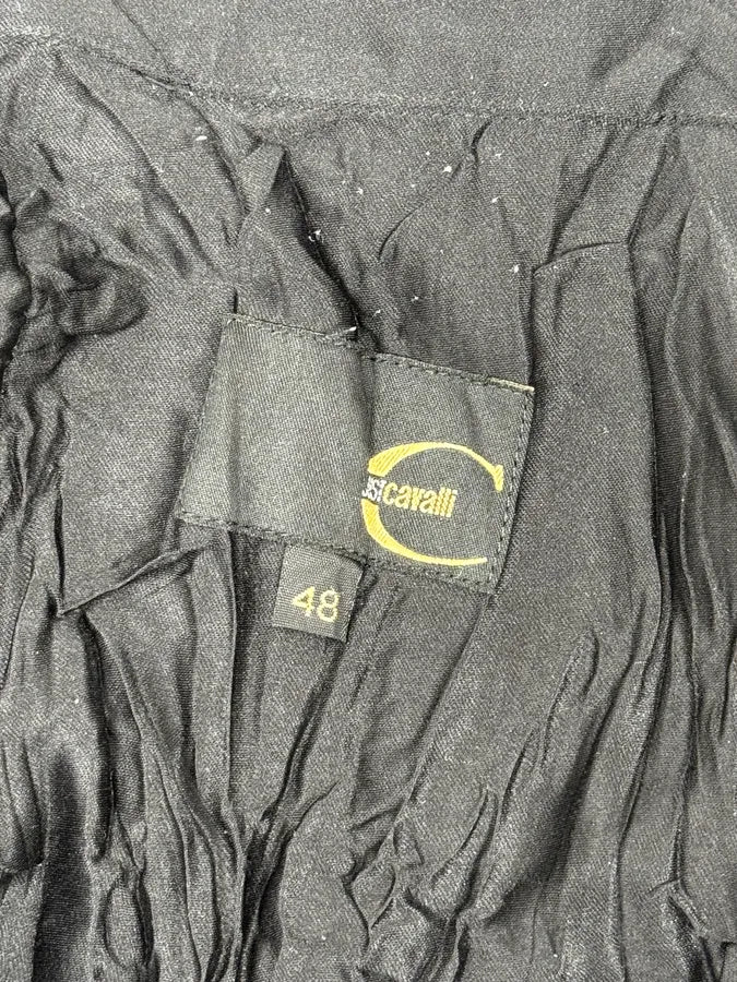 2000s Cavalli Black Crumpled Nylon Shirt - Image 10