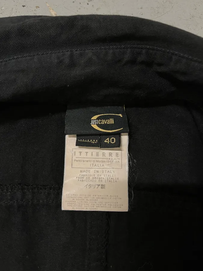 2000s Cavalli Black Denim Distressed Vest - Image 7