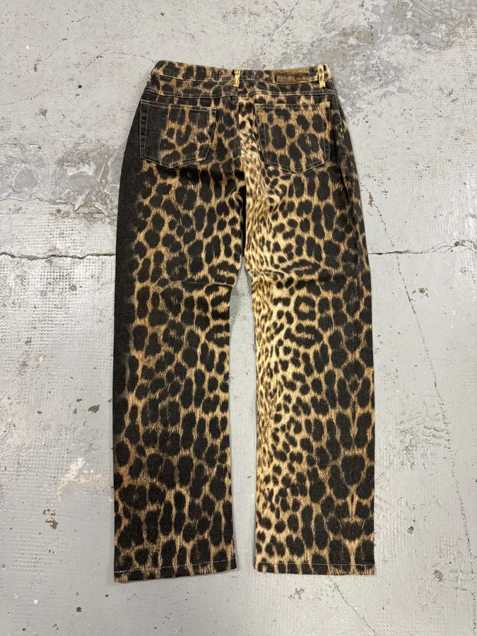 2000s Cavalli Black Leopard Pants - Image 2