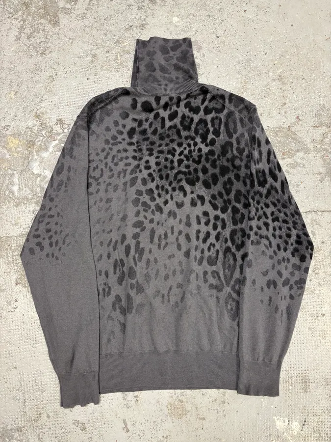 2000s Cavalli Black Leopard Turtleneck - Image 6