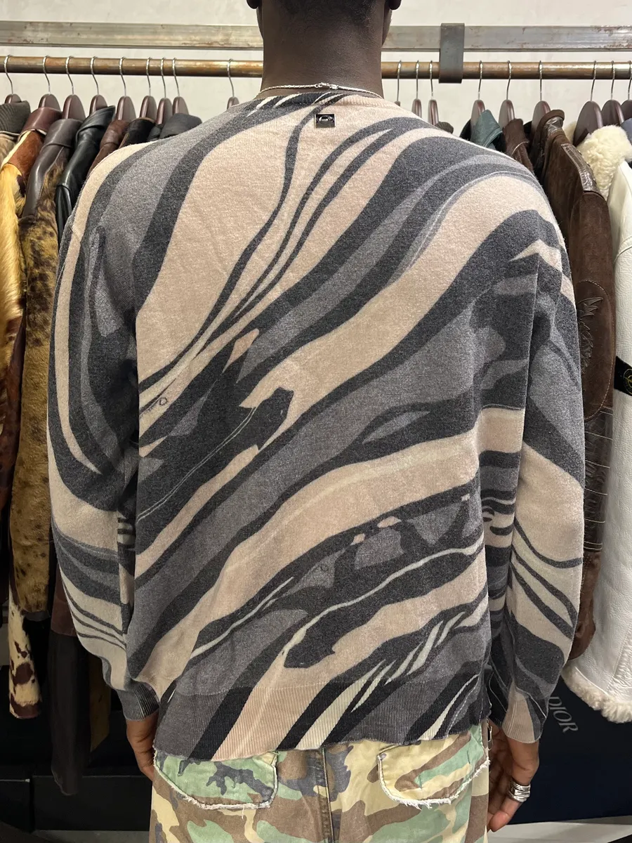 2000s Cavalli Black Panther Wool Environment Sweater - Image 3