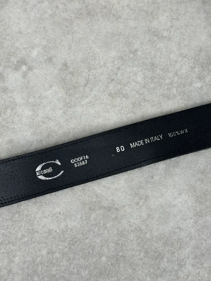 2000s Cavalli Black Pony Hair Belt - Image 6