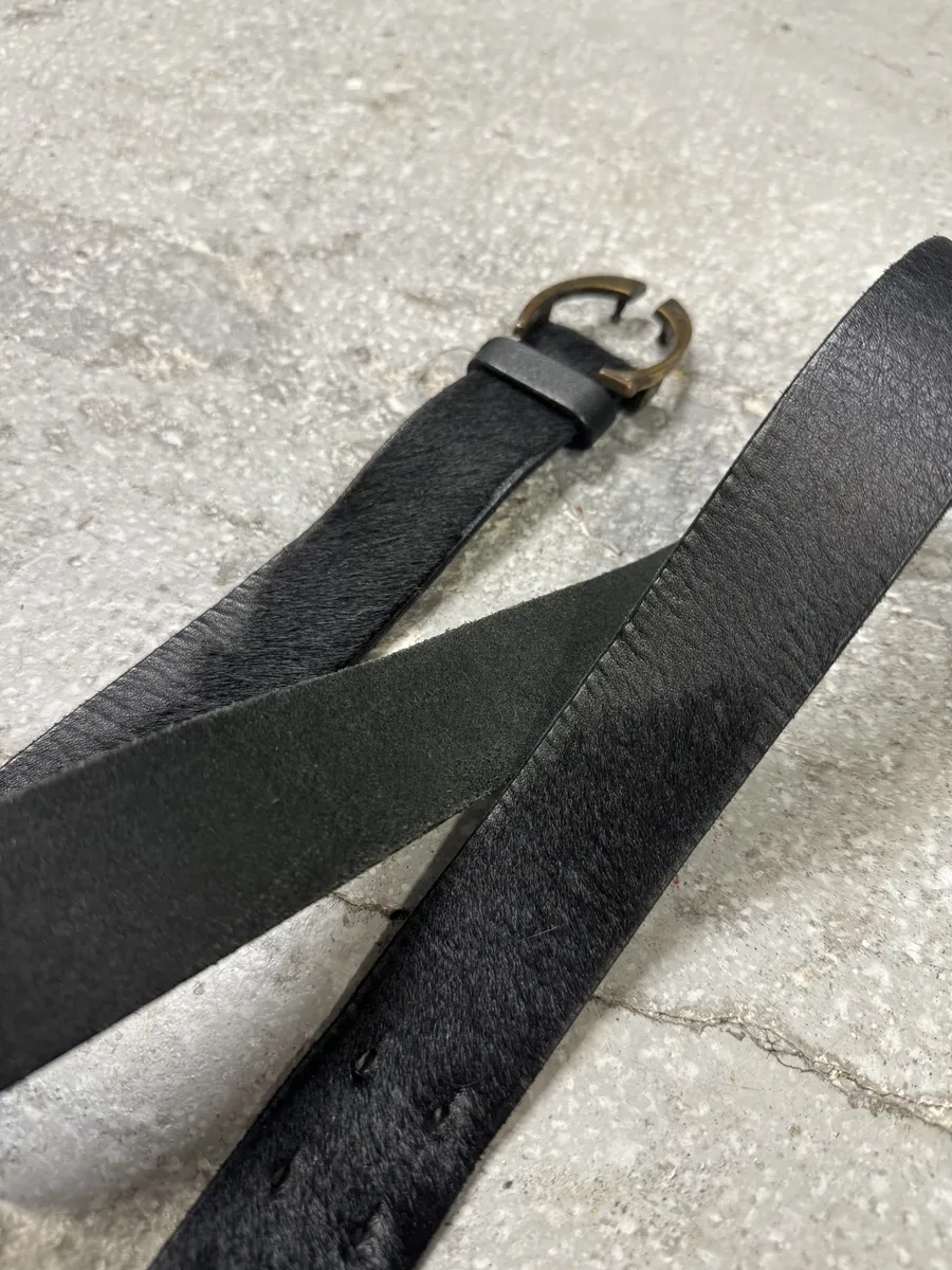 2000s Cavalli Black Pony Hair Leather Belt - Image 3