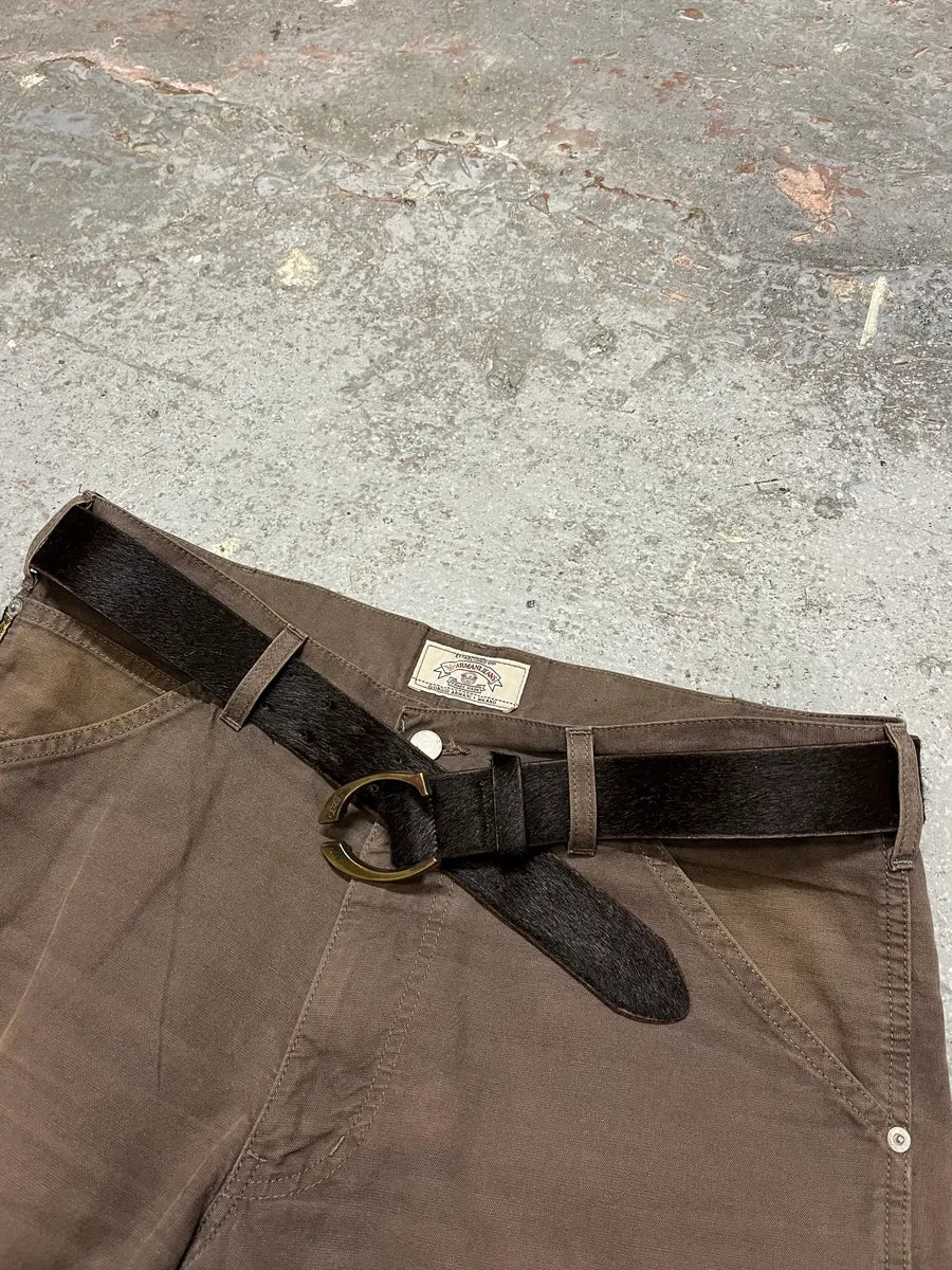 2000s Cavalli Black Pony Hair Leather Belt - Image 2