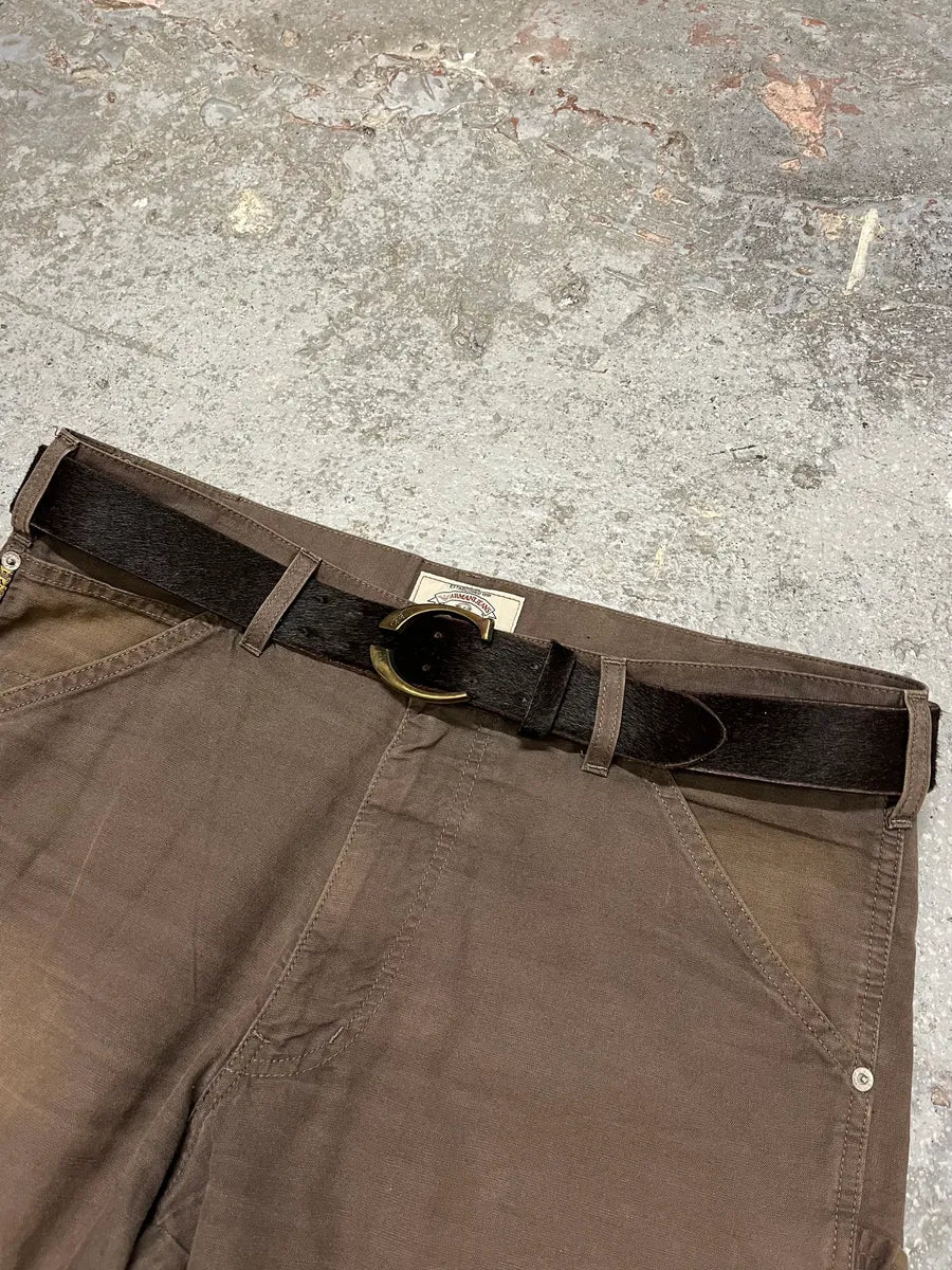 2000s Cavalli Black Pony Hair Leather Belt - Image 3