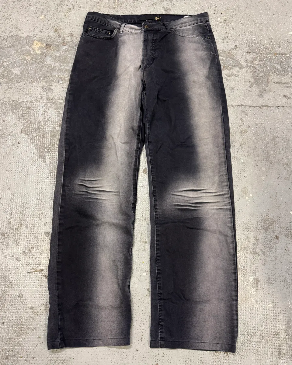 2000s Cavalli Black Vertical Gradient Pants