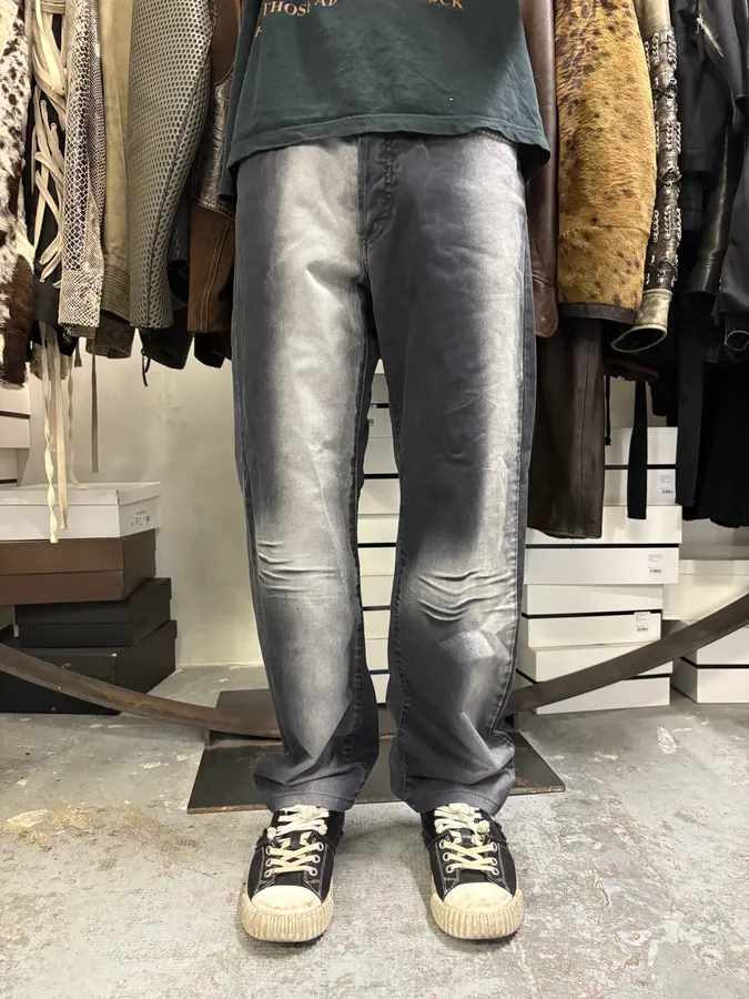 2000s Cavalli Black Vertical Gradient Pants - Image 2