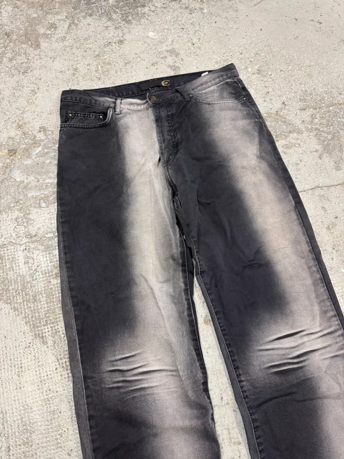 2000s Cavalli Black Vertical Gradient Pants - Image 5