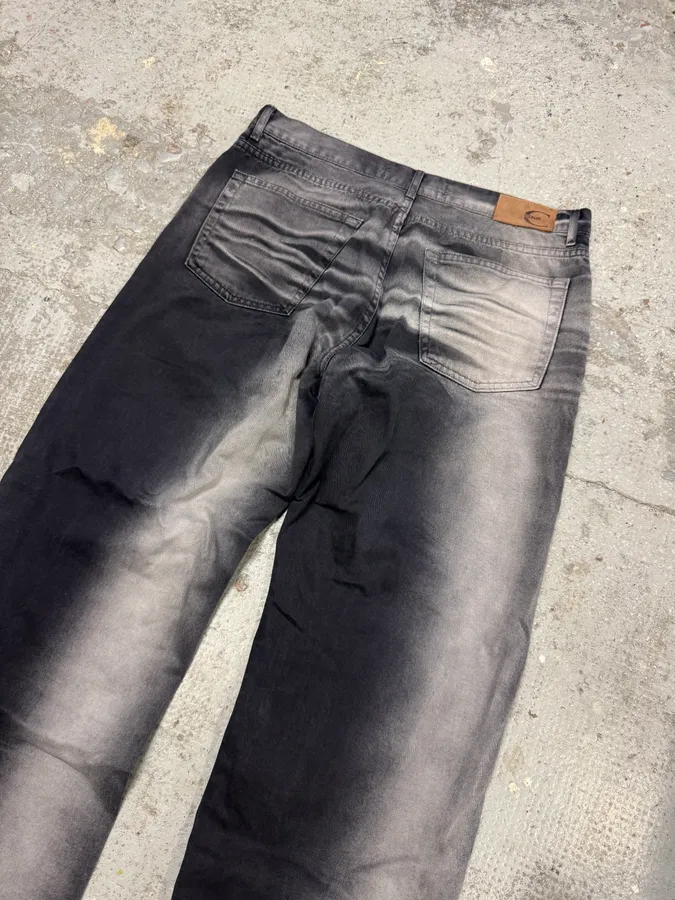 2000s Cavalli Black Vertical Gradient Pants - Image 6