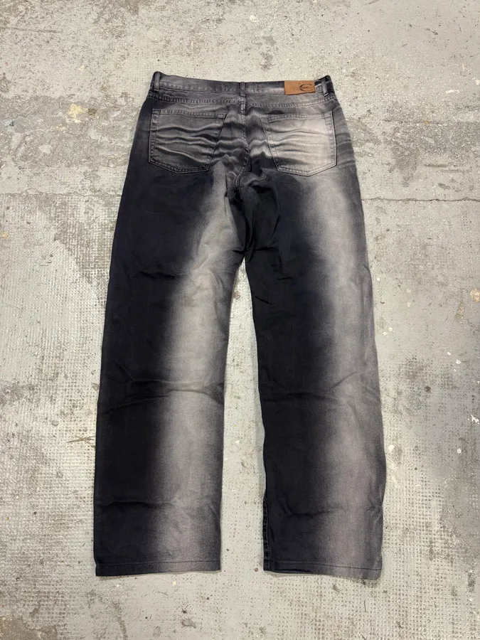 2000s Cavalli Black Vertical Gradient Pants - Image 7