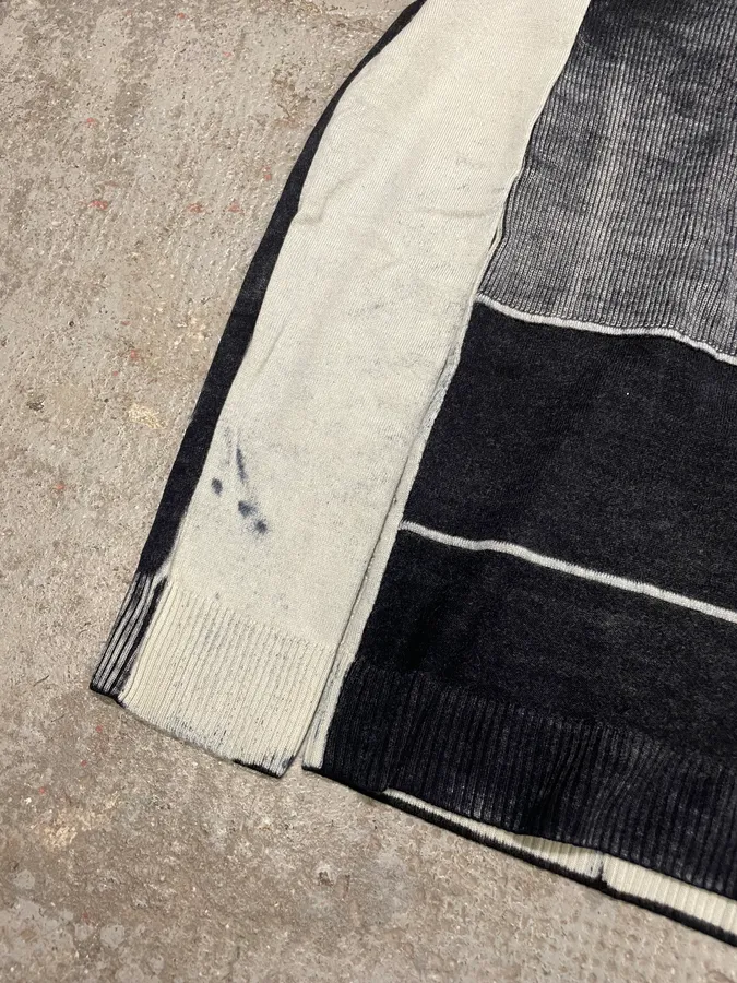 2000s Cavalli Black & White Irregular Effect Turtleneck - Image 7