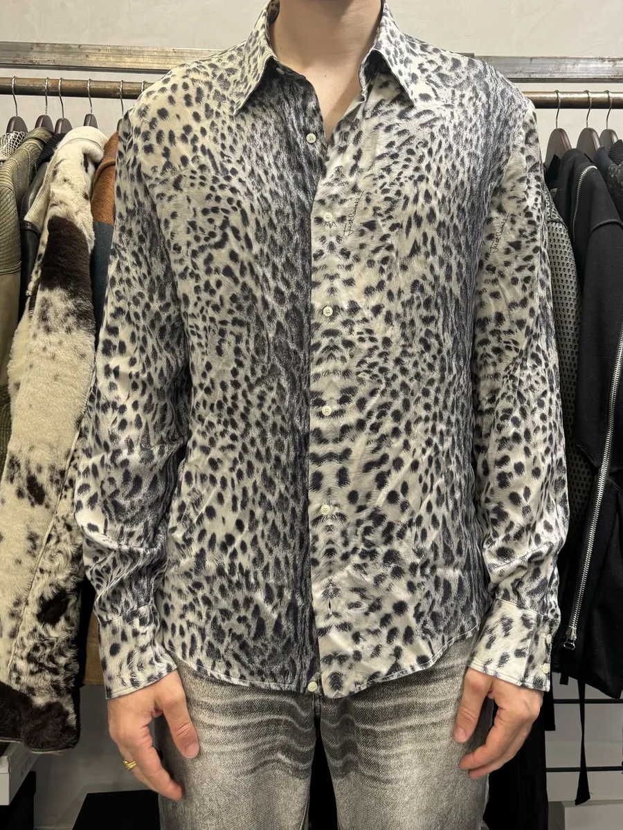 2000s Cavalli Black & White Leopard Print Shirt - Image 3