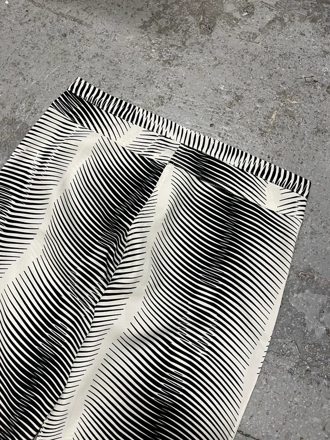 2000s Cavalli Black & White Lines Pants - Image 9