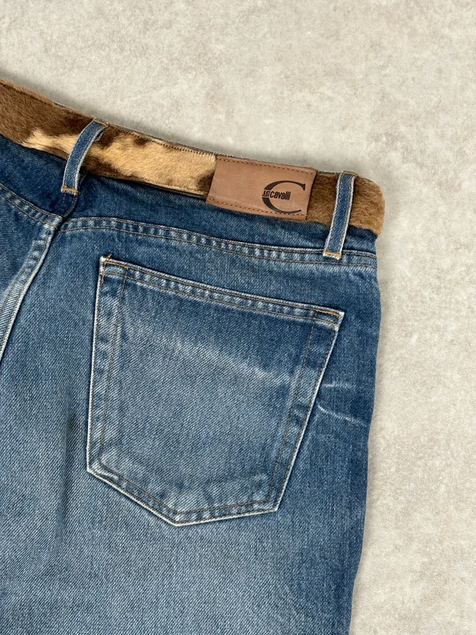 2000s Cavalli Blue Avant-Garde Gradient Denim Jeans - Image 11