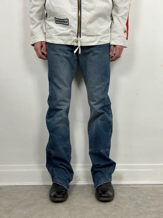 2000s Cavalli Blue Avant-Garde Gradient Denim Jeans - Image 2