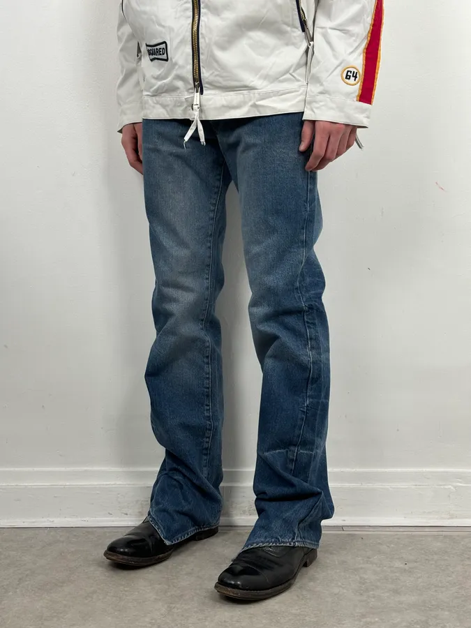 2000s Cavalli Blue Avant-Garde Gradient Denim Jeans - Image 3