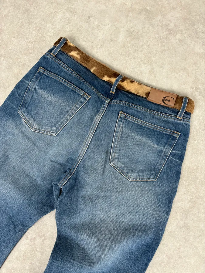 2000s Cavalli Blue Avant-Garde Gradient Denim Jeans - Image 7