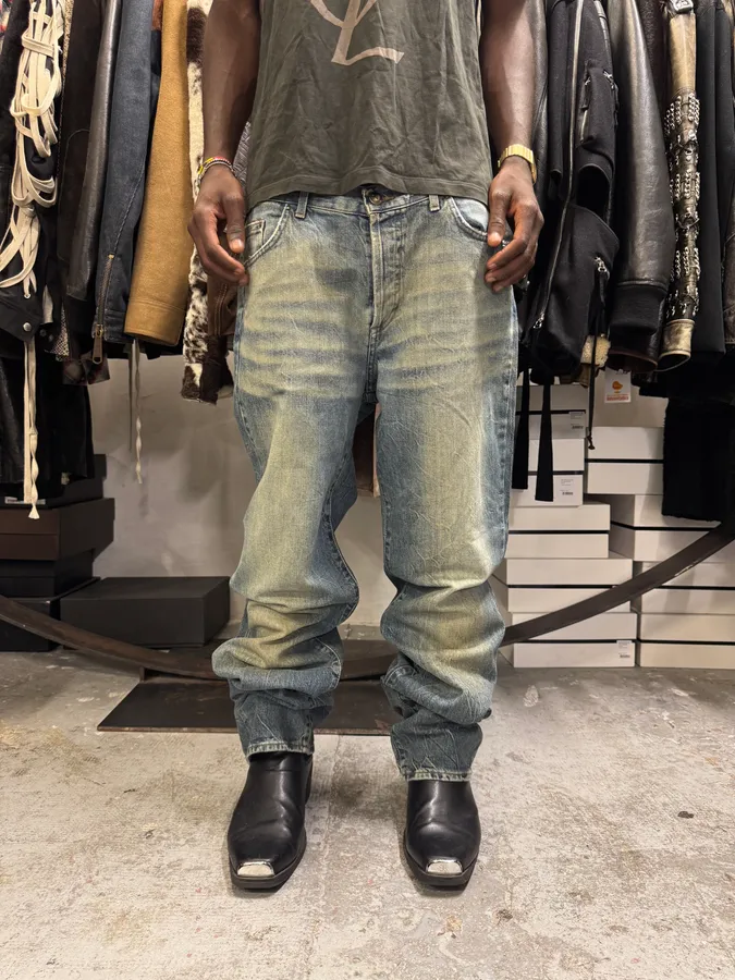 2000s Cavalli Blue Faded Denim Jeans - Image 2