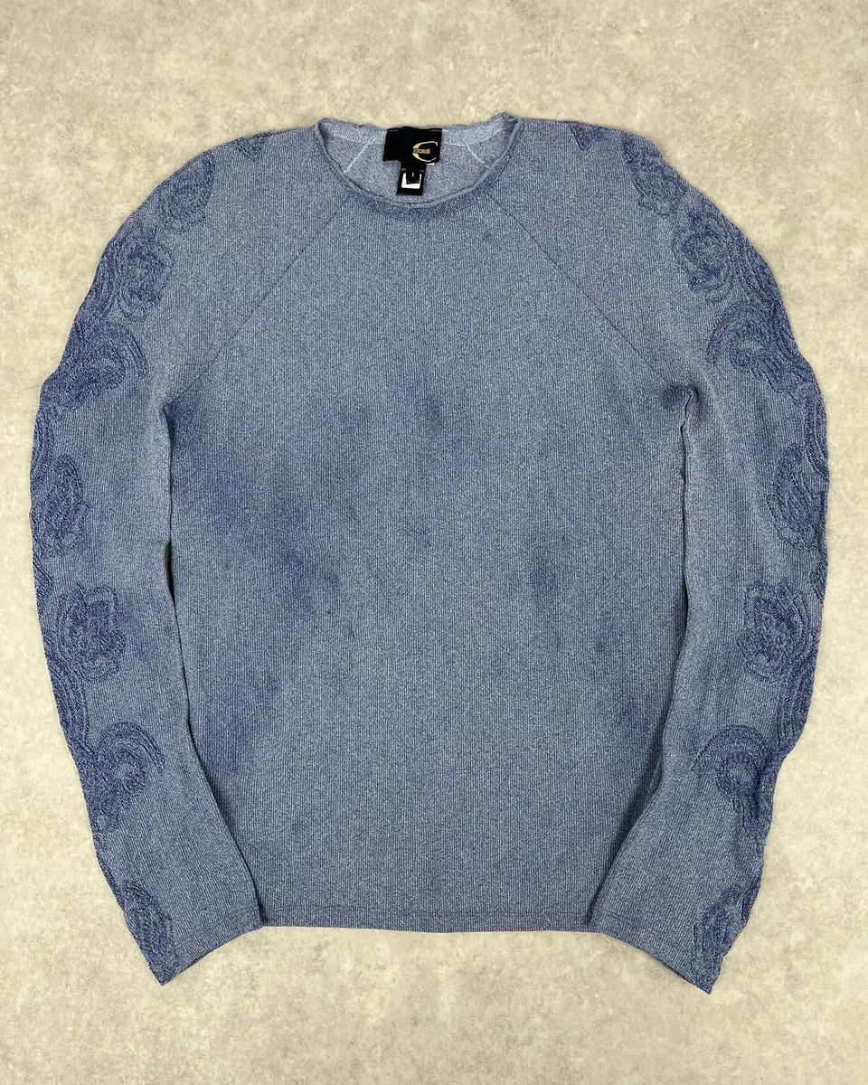 2000s Cavalli Blue Floral Longsleeves