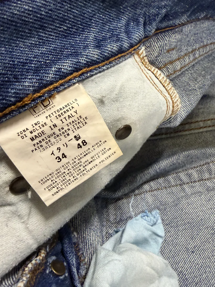 2000s Cavalli Blue Painted Effect Irregular Denim Jeans - Image 7