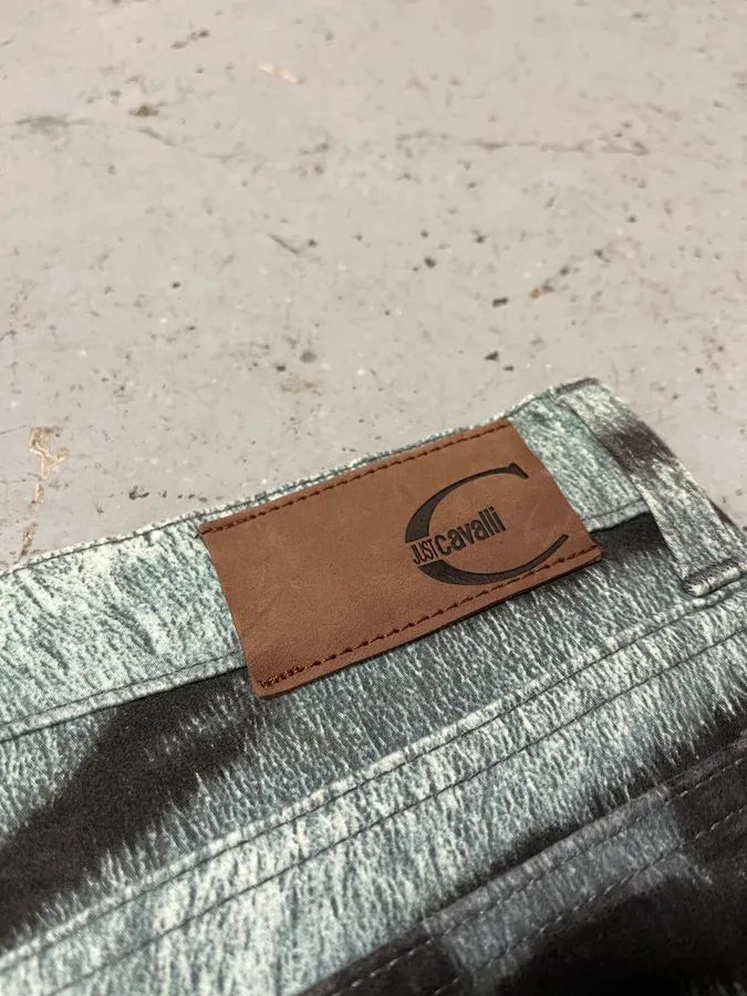 2000s Cavalli Blue Safari Savage Striped Pants - Image 9