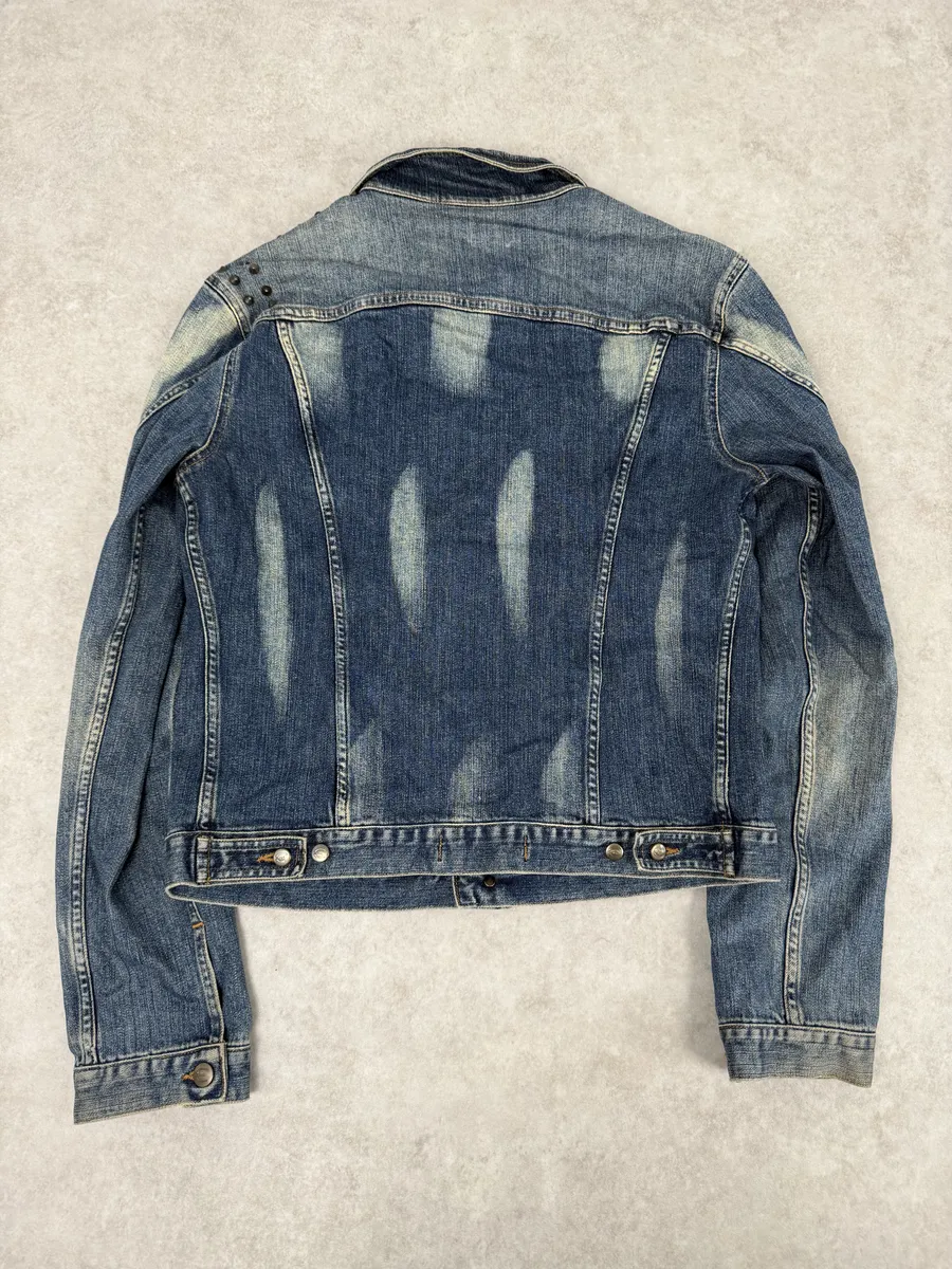 2000s Cavalli Blue Studded Denim Jacket - Image 2