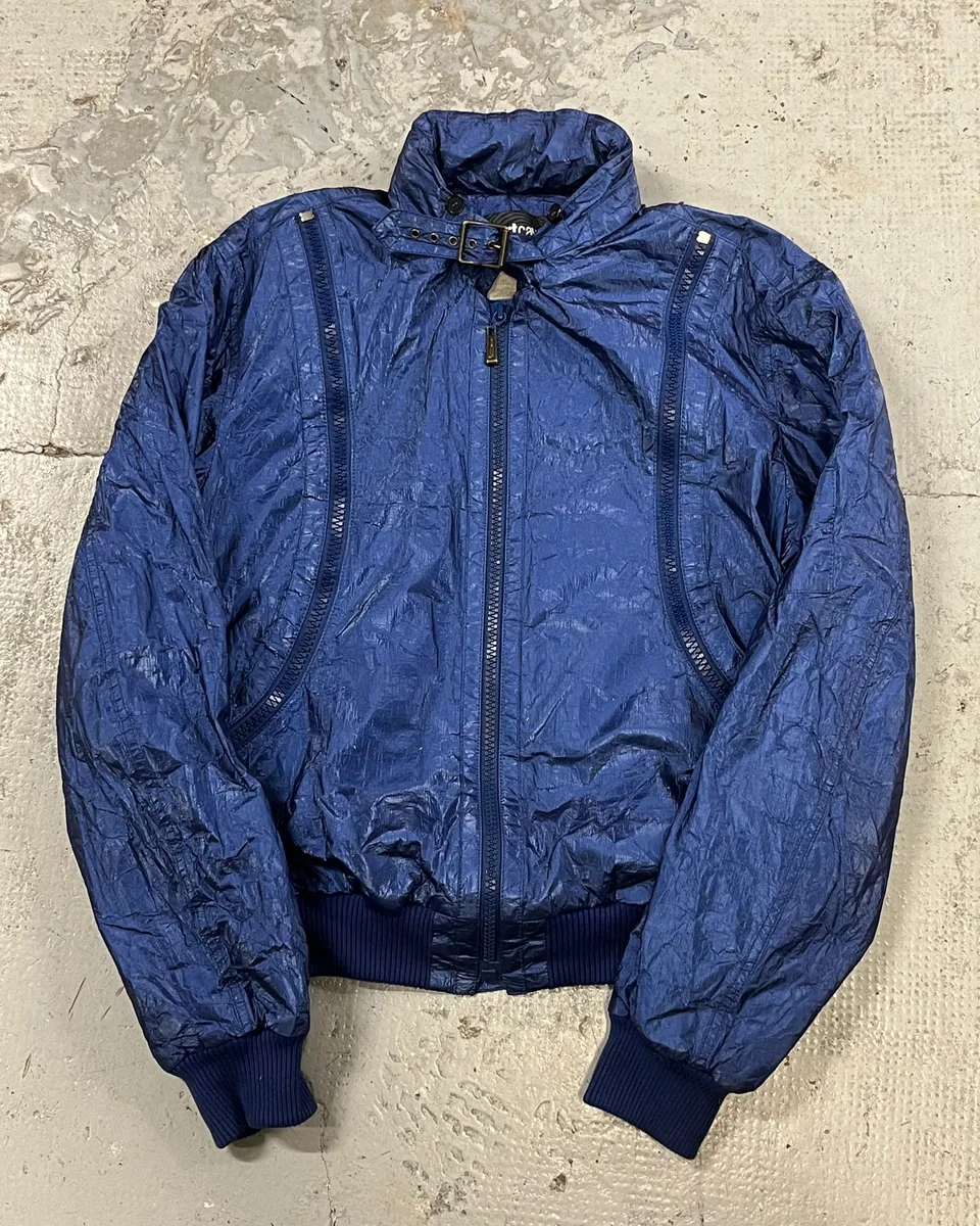 2000s Cavalli Blue Tornado Zip Nylon Jacket