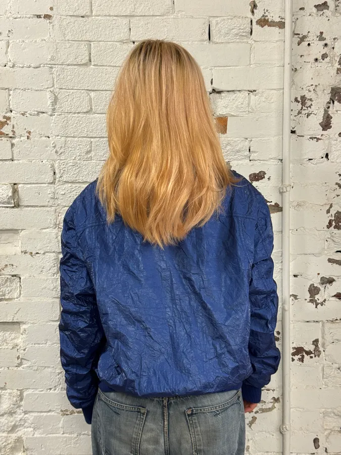 2000s Cavalli Blue Tornado Zip Nylon Jacket - Image 3