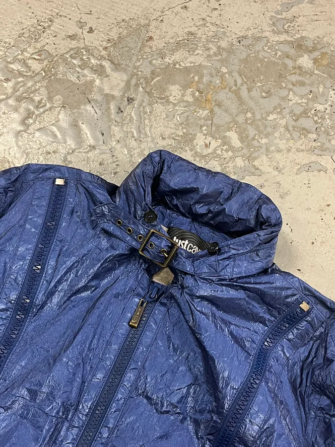 2000s Cavalli Blue Tornado Zip Nylon Jacket - Image 6