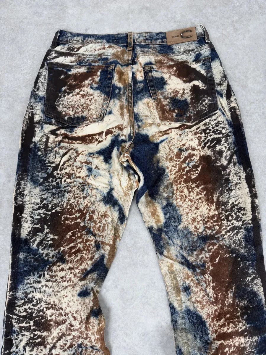 2000s Cavalli Blue World Eroded Denim Jeans - Image 10