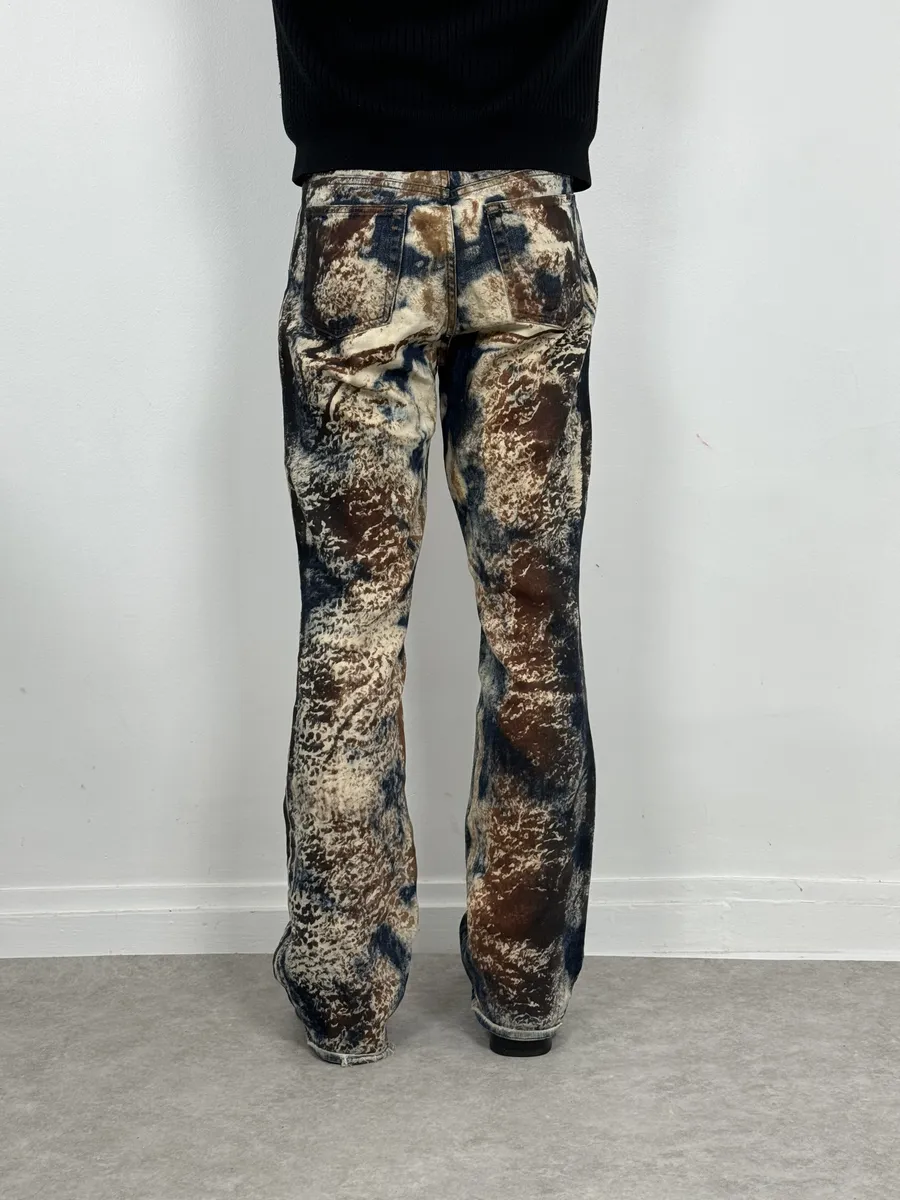 2000s Cavalli Blue World Eroded Denim Jeans - Image 5