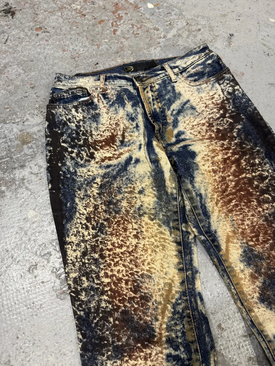 2000s Cavalli Blue World Eroded Jeans - Image 10
