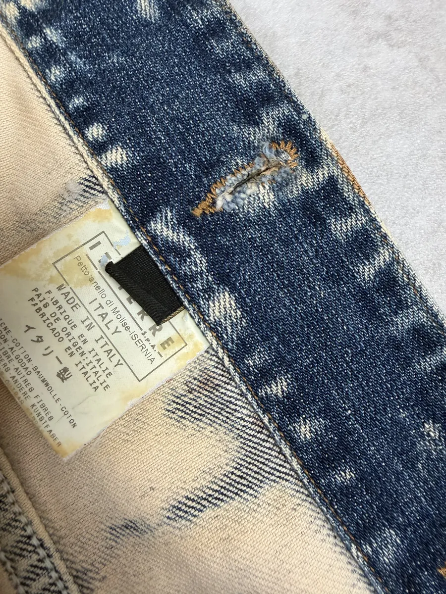 2000s Cavalli Blue World Rust Eroded Denim Jacket - Image 11