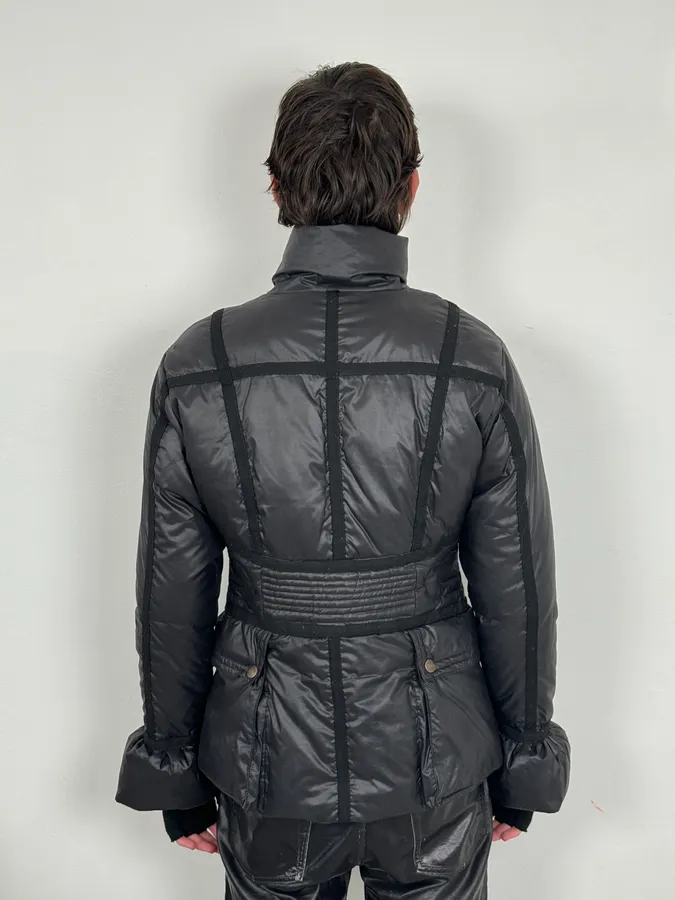 2000s Cavalli Bondage Harness Black Puffer Jacket - Image 3