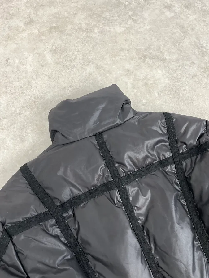 2000s Cavalli Bondage Harness Black Puffer Jacket - Image 7