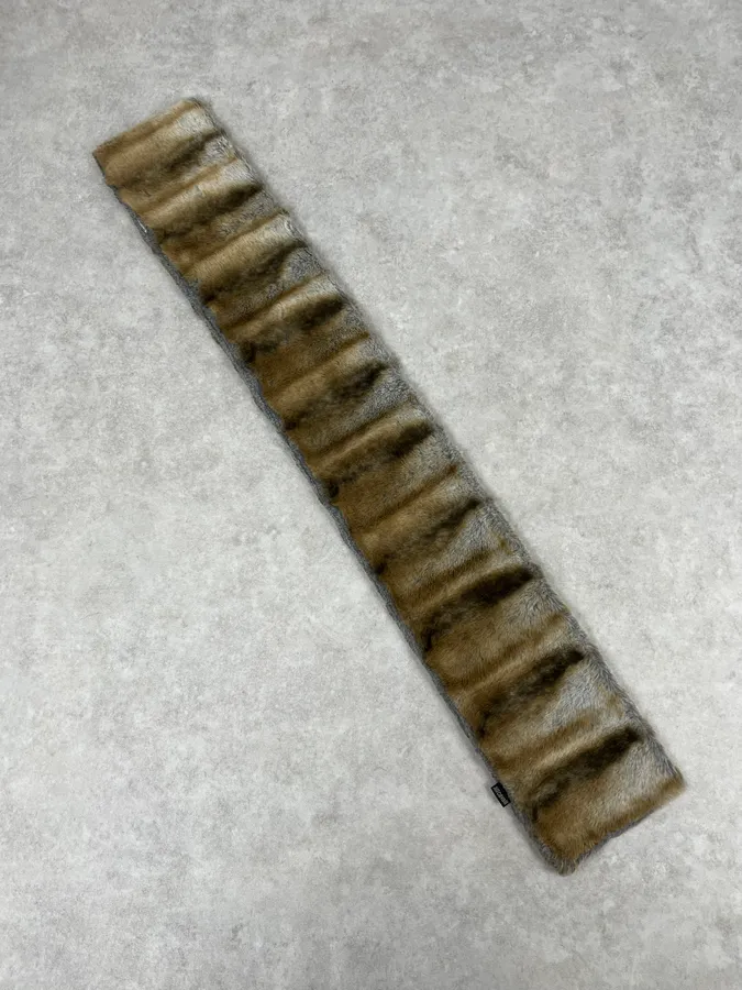 2000s Cavalli Brown & Beige Fur Scarf - Image 4