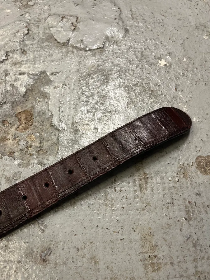 2000s Cavalli Brown Crocodile Effect Premium Leather Belt - Image 7