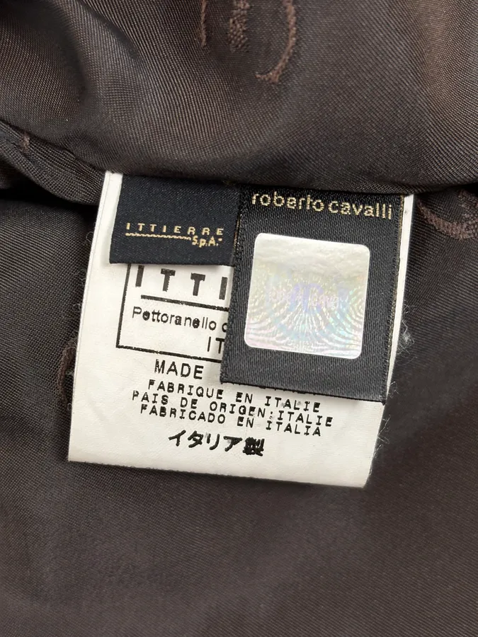 2000s Cavalli Brown Fur Leather Jacket - Image 14