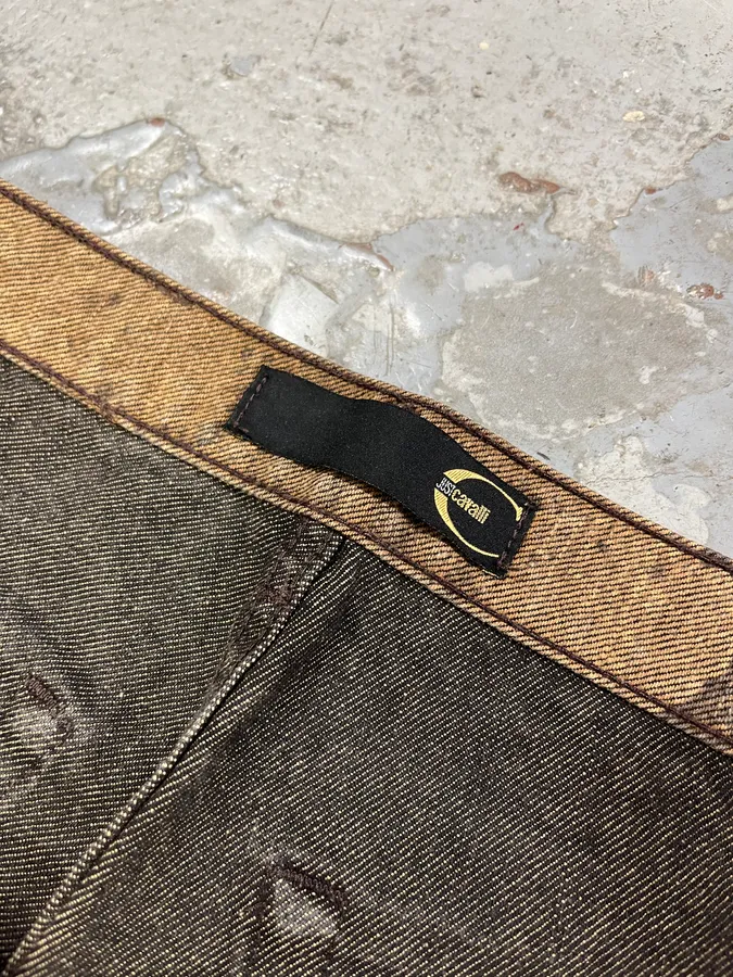 2000s Cavalli Brown Python Effect Pants - Image 12