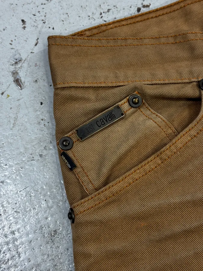 2000s Cavalli Camel Brown Pants - Image 10