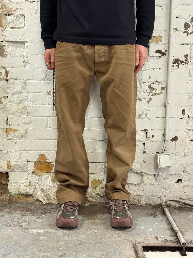 2000s Cavalli Camel Brown Pants - Image 2