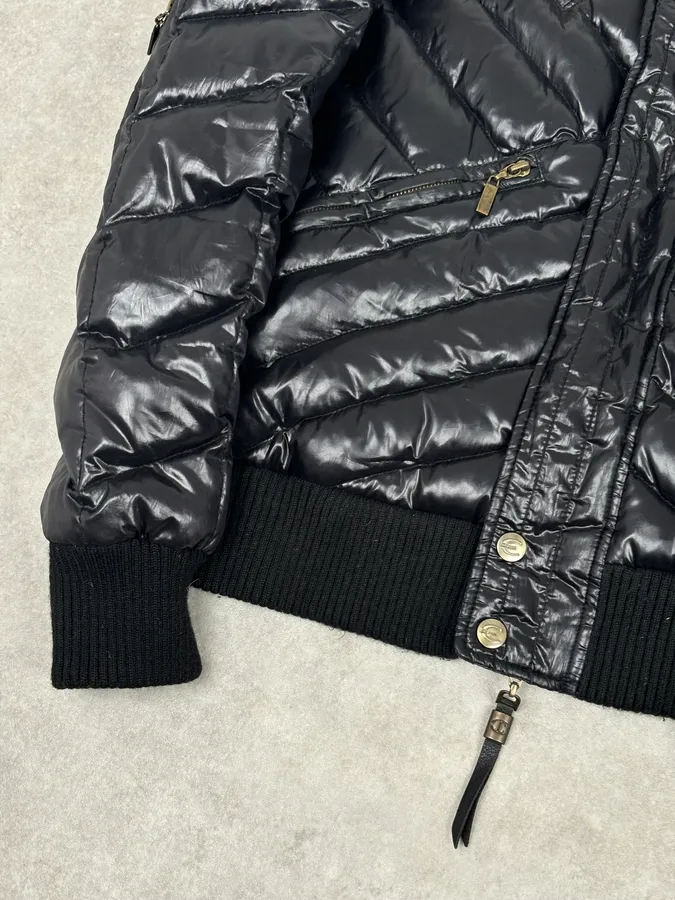 2000s Cavalli Cavalli Black Nylon Quilted Puffer Jacket - Image 8