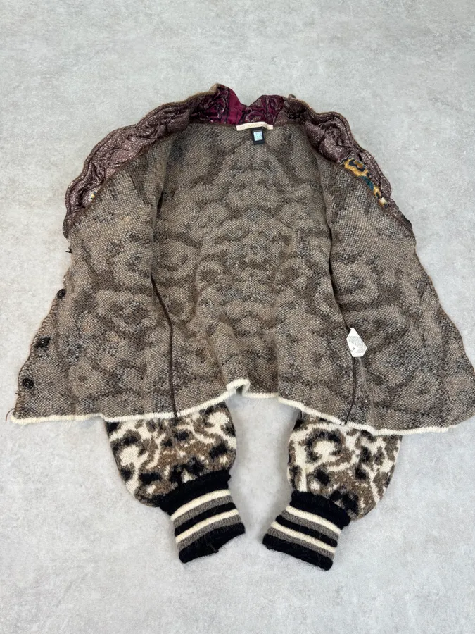 2000s Cavalli Class Leopard Wool Cardigan Jacket - Image 5