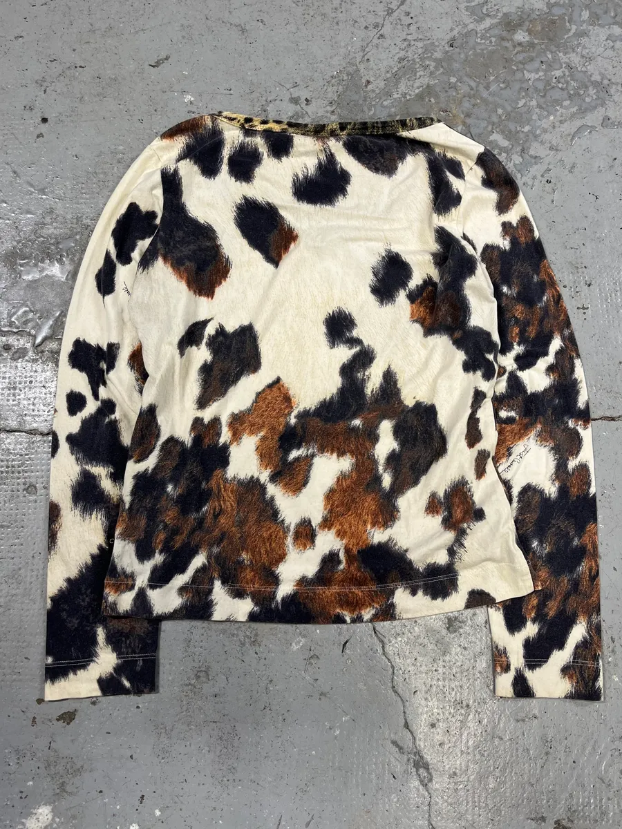 2000s Cavalli Cow Print Top Longsleeves - Image 4