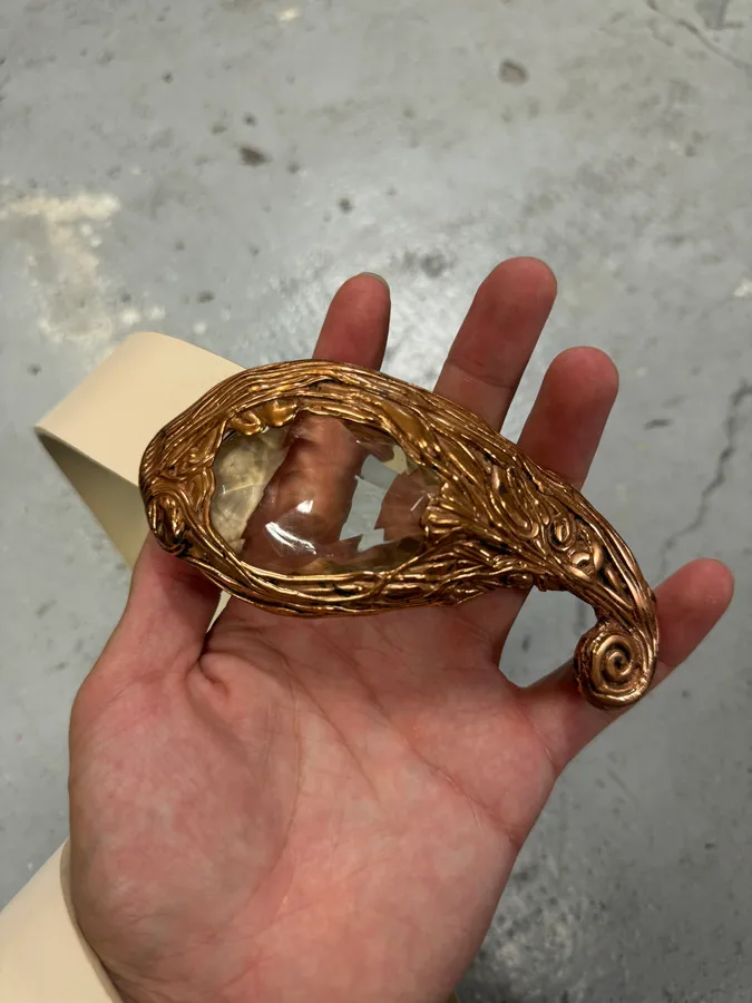 2000s Cavalli Crystal Metal Buckle White Leather Belt - Image 2